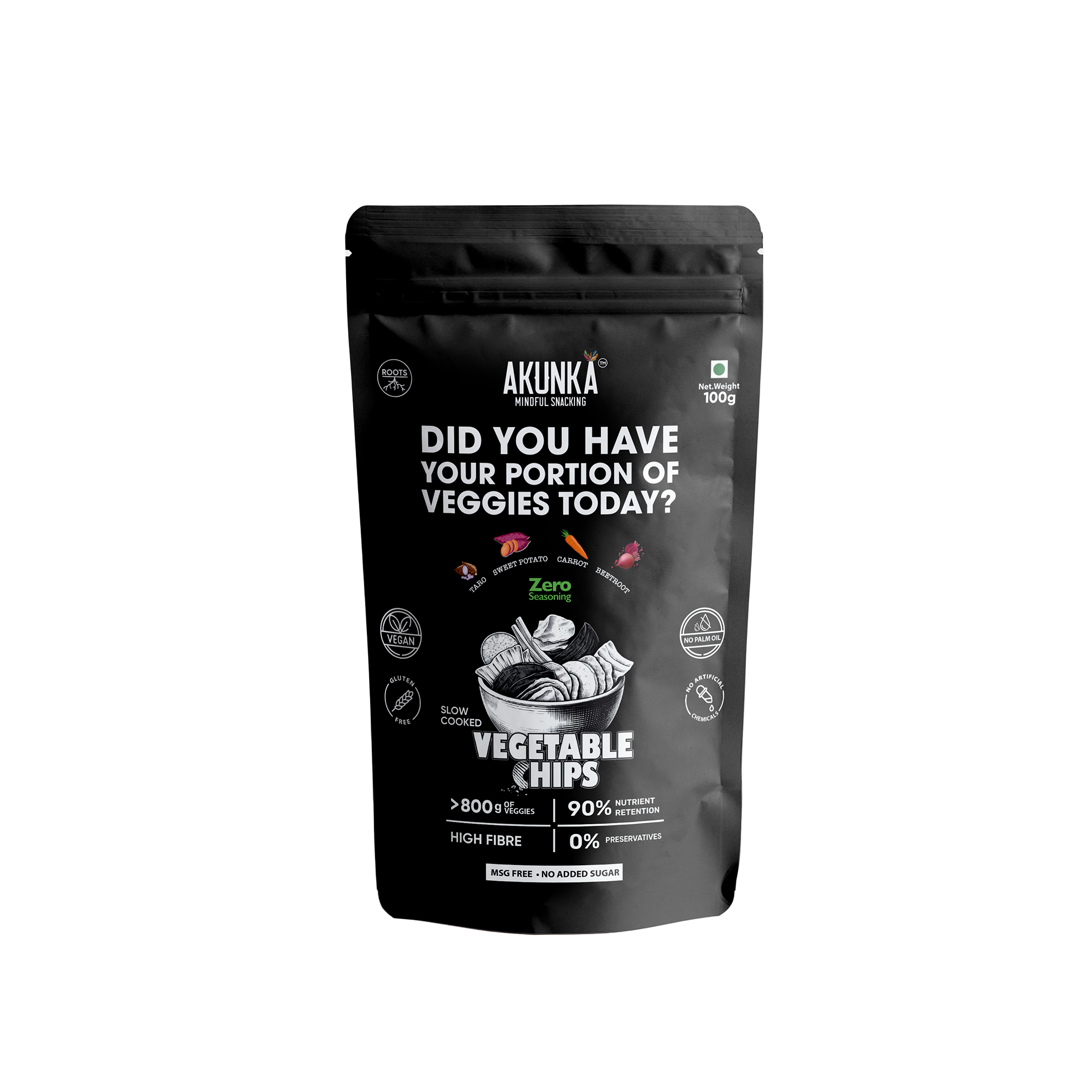 Akunka Vegetable Crisps - Roots - Zero [Unsalted]