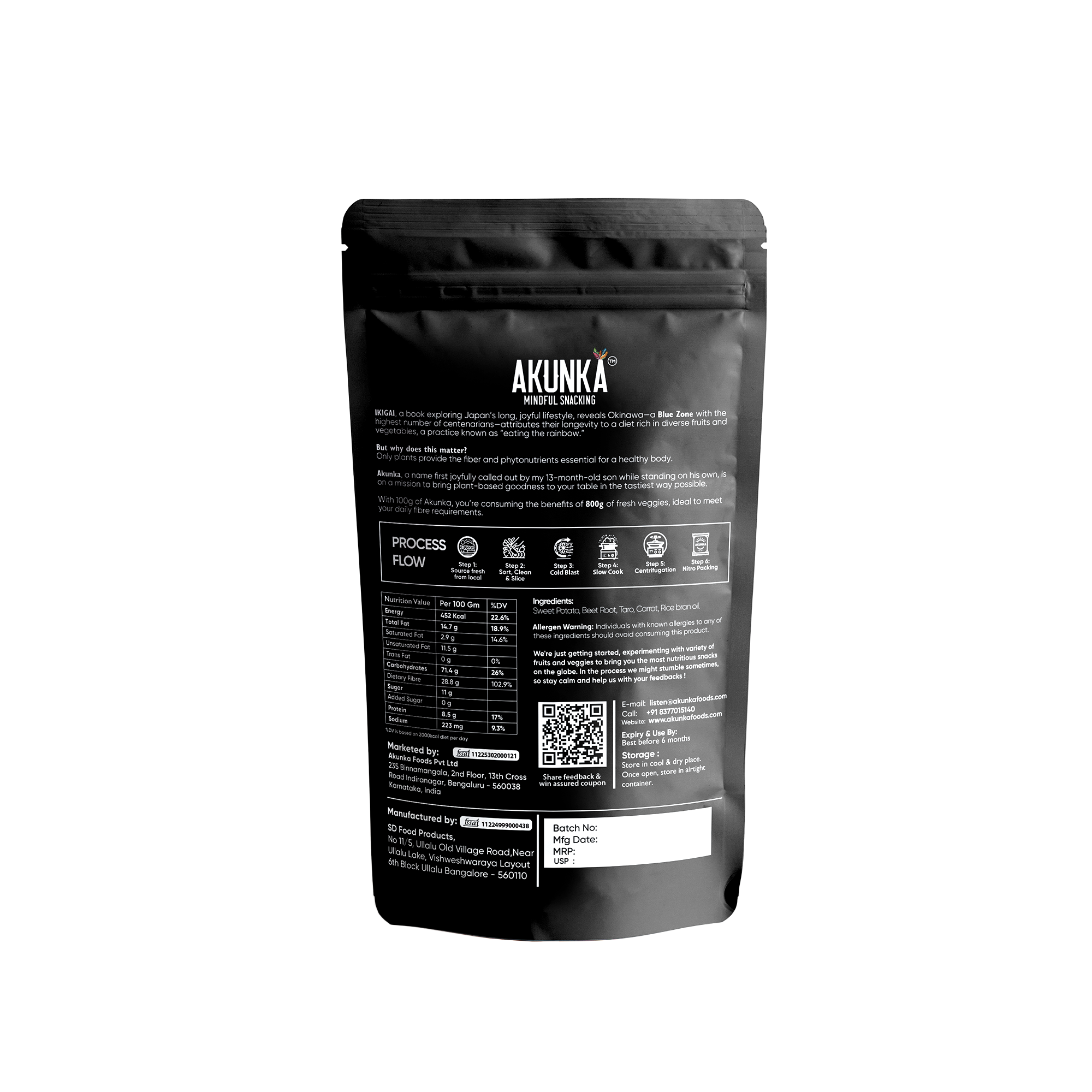 Akunka Vegetable Crisps - Roots - Zero [Unsalted]