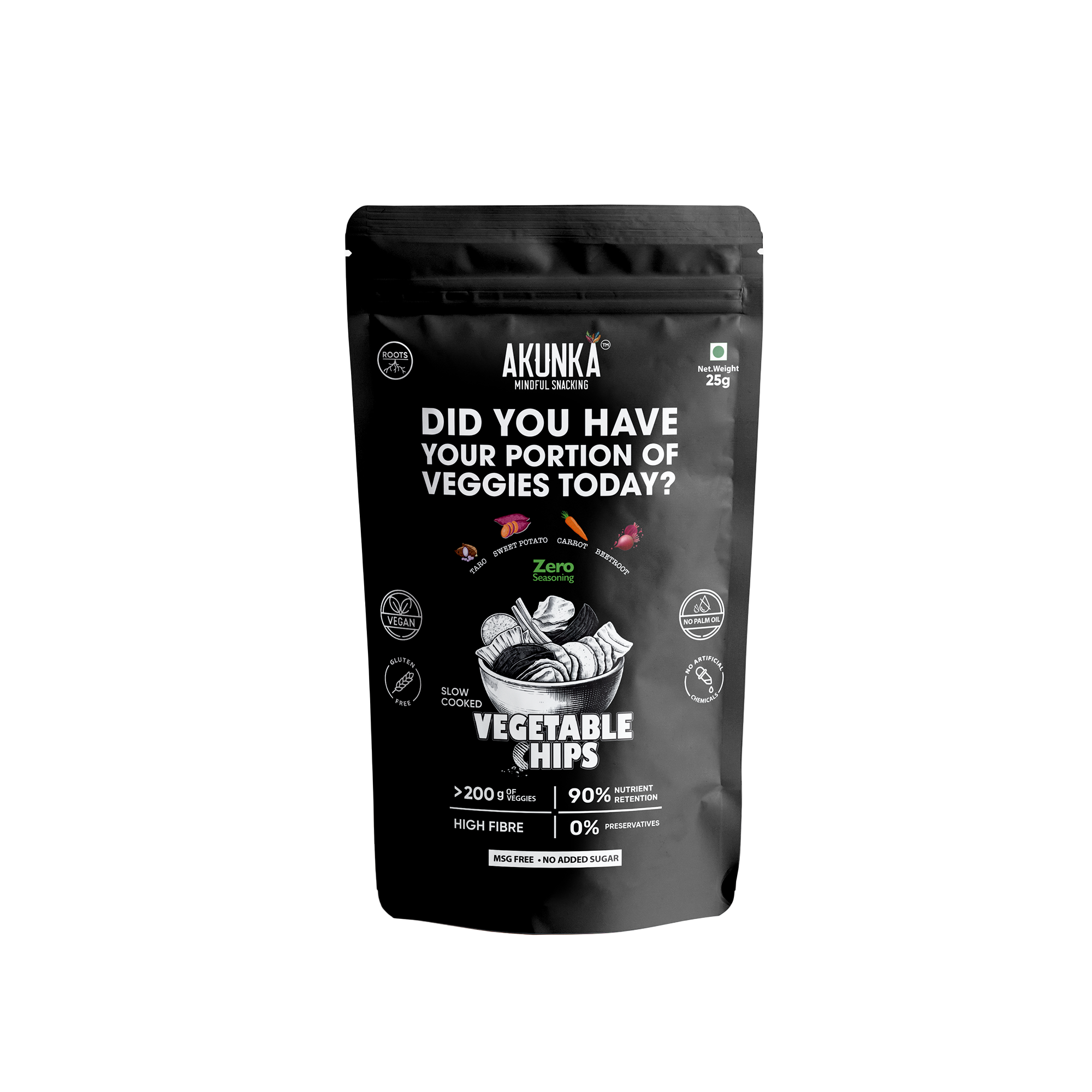 Akunka Vegetable Crisps - Roots - Zero [Unsalted]