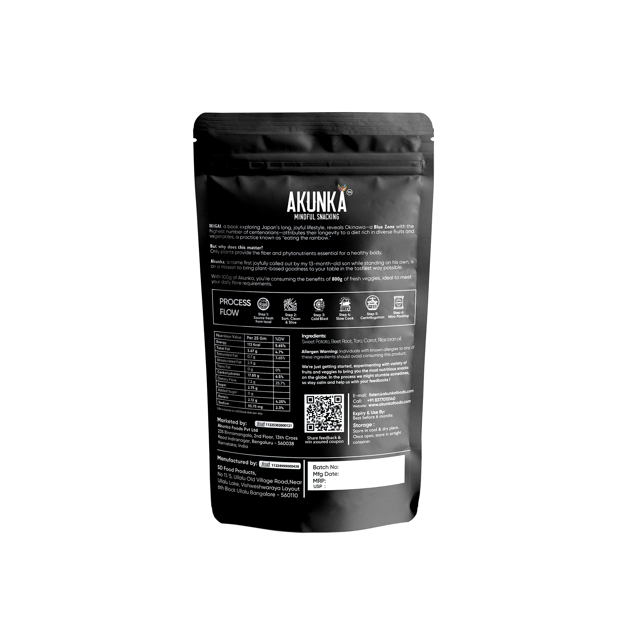 Akunka Vegetable Crisps - Roots - Zero [Unsalted]