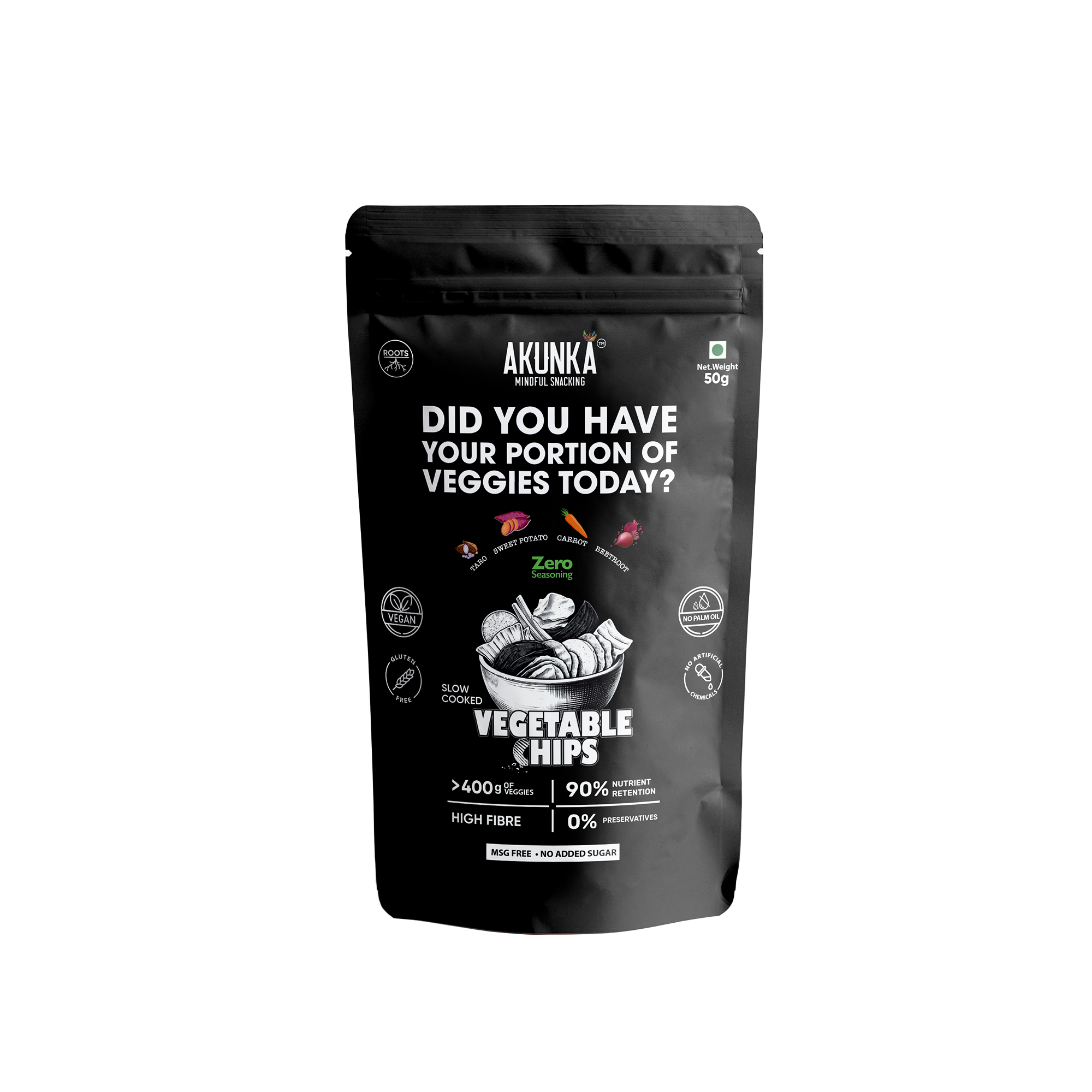 Akunka Vegetable Crisps - Roots - Zero [Unsalted]