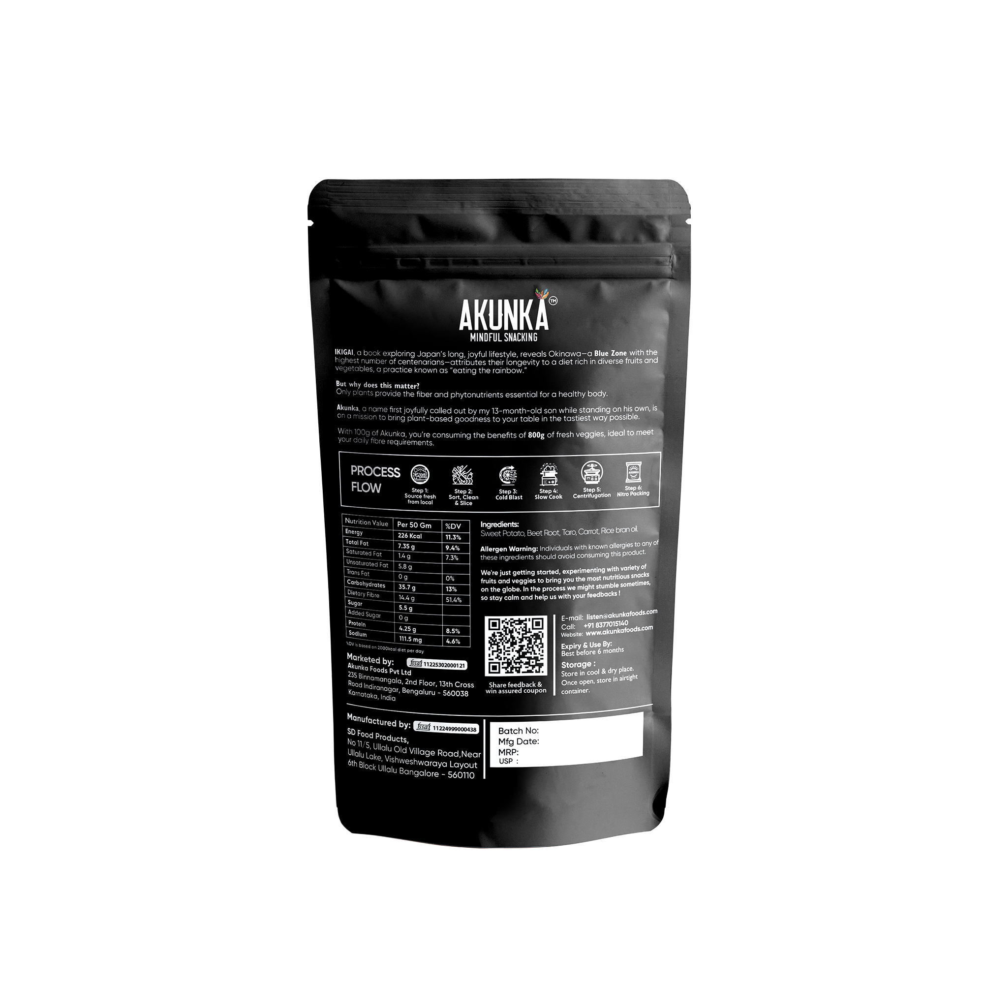 Akunka Vegetable Crisps - Roots - Zero [Unsalted]