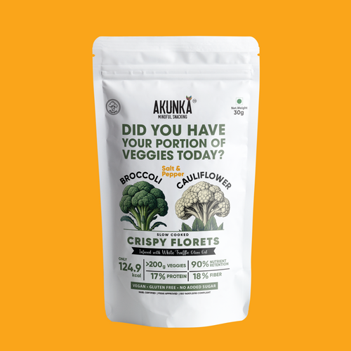 Akunka Vegetable Crisps - Florets - Salt and Pepper