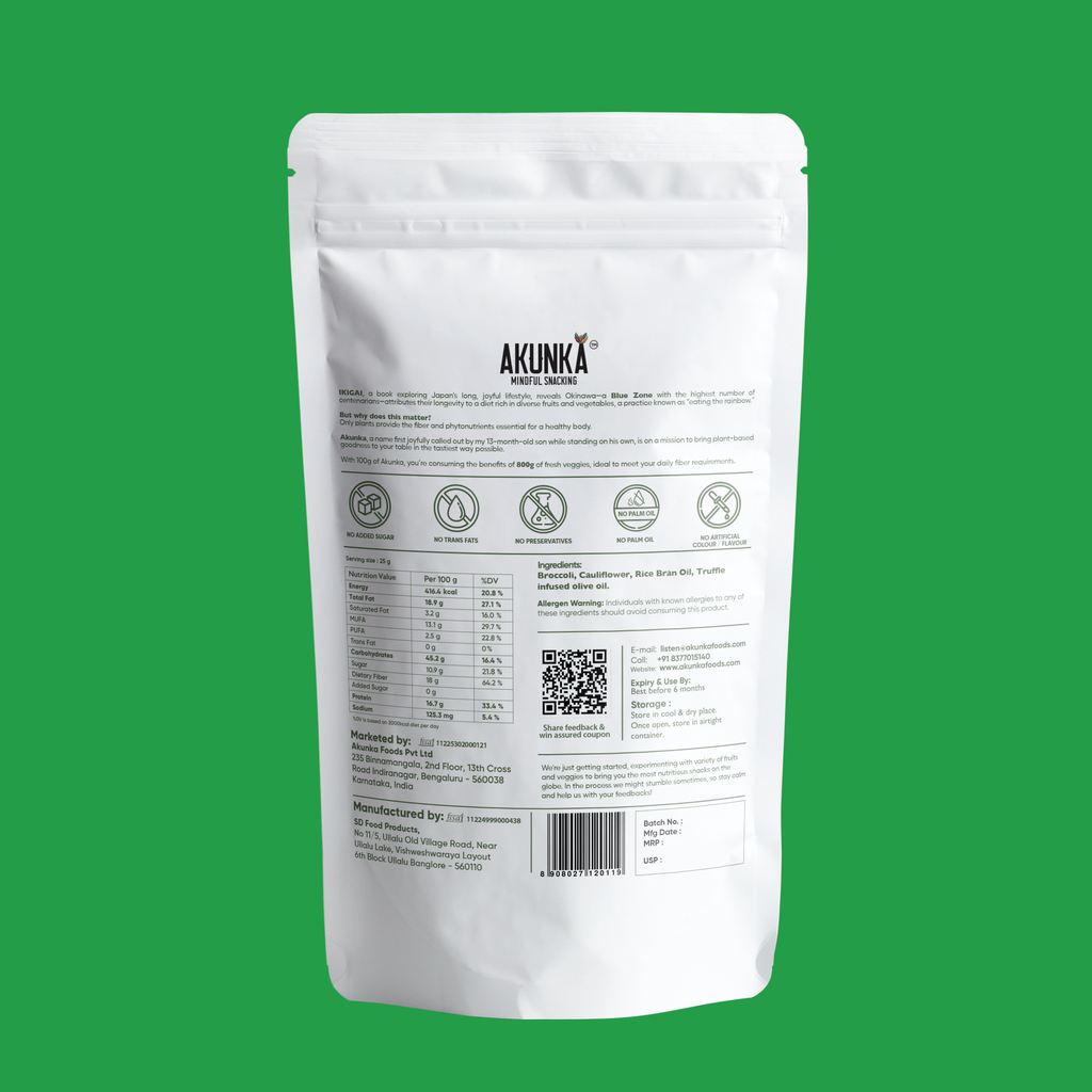 Akunka Vegetable Crisps - Florets - Zero [Unsalted]