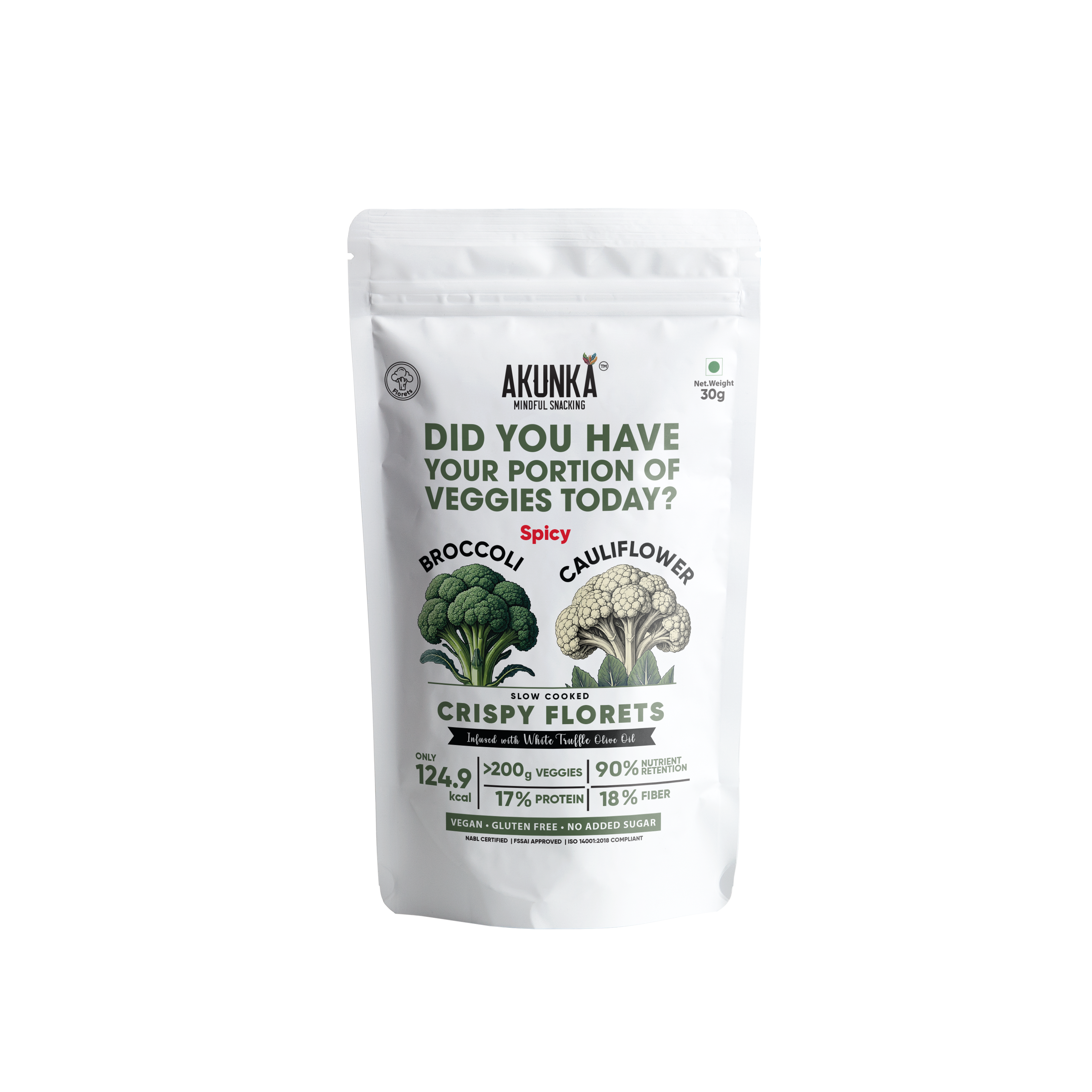 Akunka Vegetable Crisps - Florets - Spicy